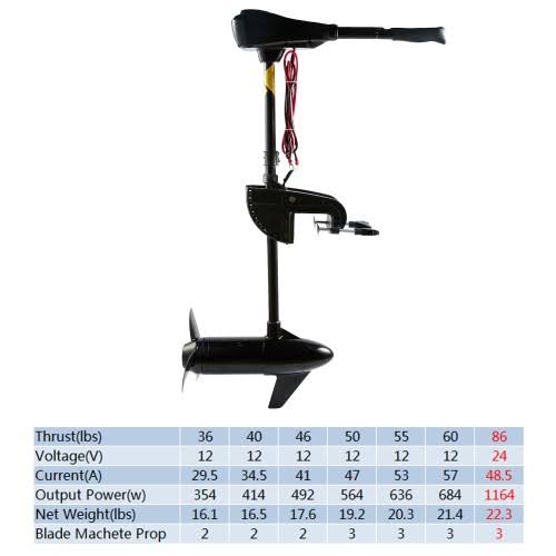 86lbs Thrust Electric Trolling Motor 28 inch Shaft F971