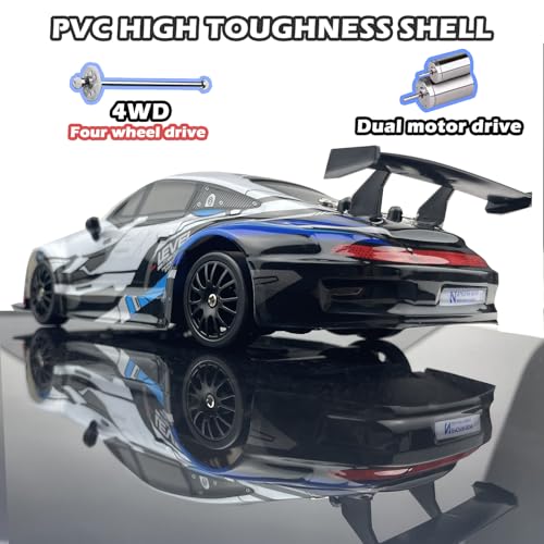 1:24 Scale 4WD RC Drift Car with LED Lights and Drifting Tires P52876