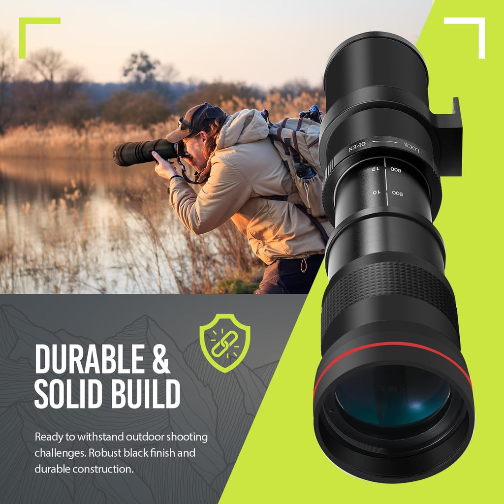 High-Power 420-1600mm f/8.3 Manual Telephoto Zoom Lens D465