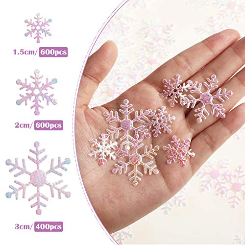 1600 Pieces 3 Size White Snowflake Confetti H5115