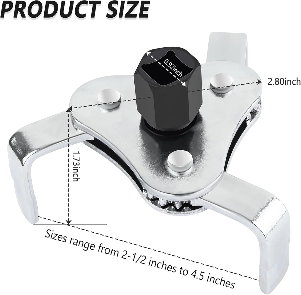 3 Jaw 2 Way Adjustable Oil Filter Wrench Tool C898045