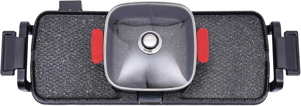 2 in 1 Smokeless Indoor Non-Stick Electric Grill Hot Pot Y945
