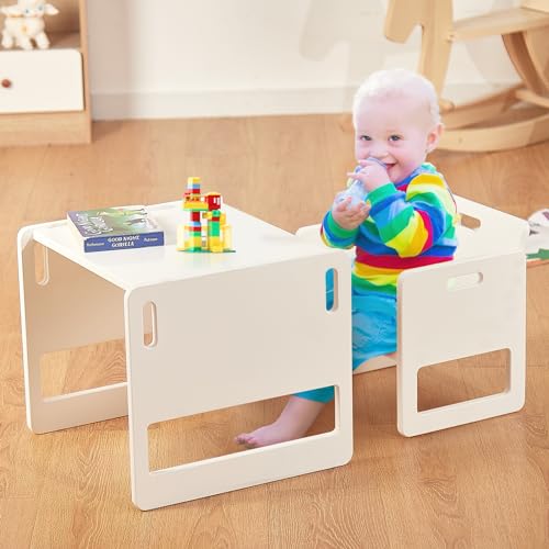 Pink Solid Wood Toddler Table and Chair Set H948