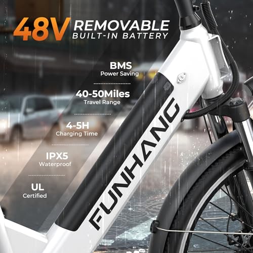 26" Step-Thru Electric Bike with 48V Removable Battery J85595