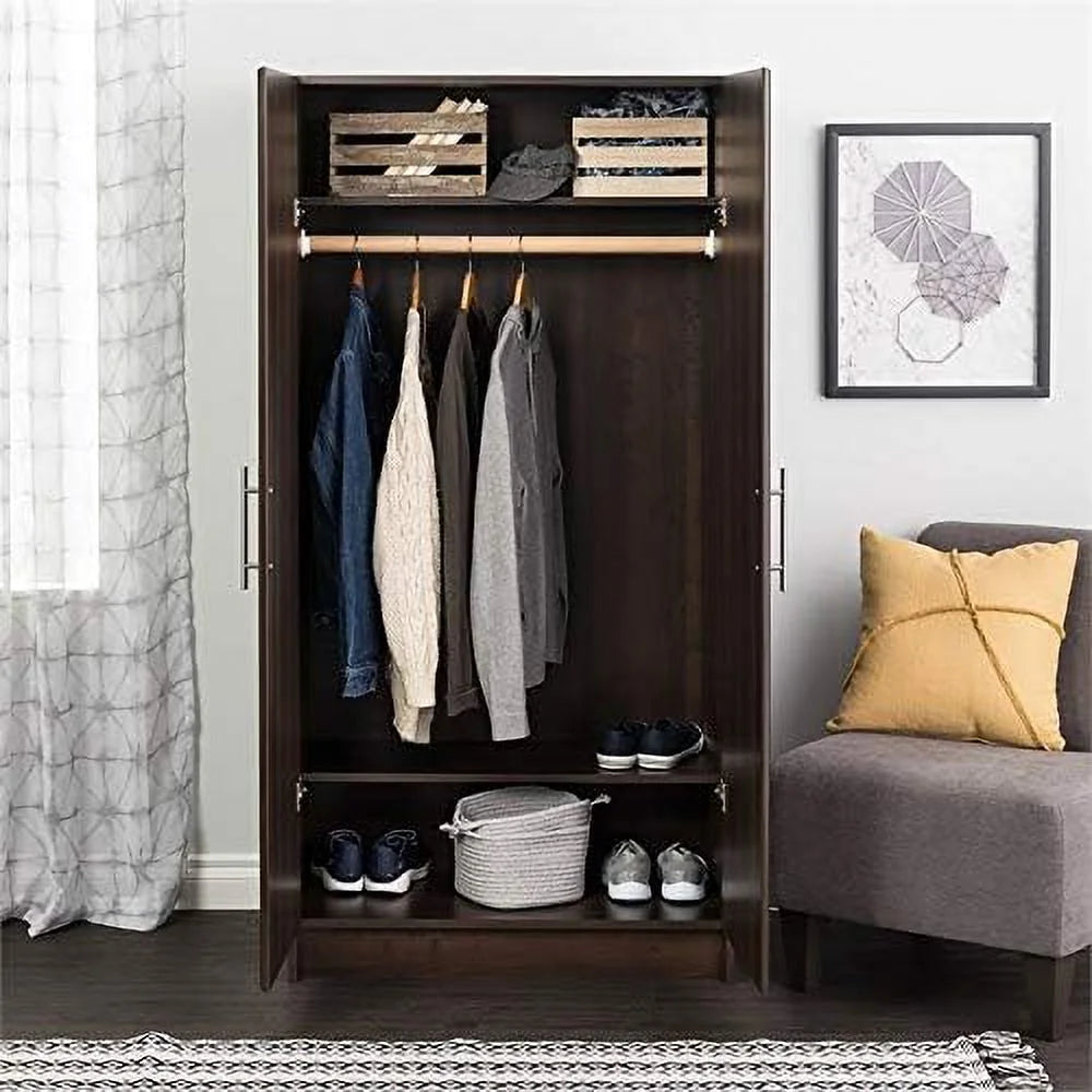32" Wardrobe Armoire In Espresso J329