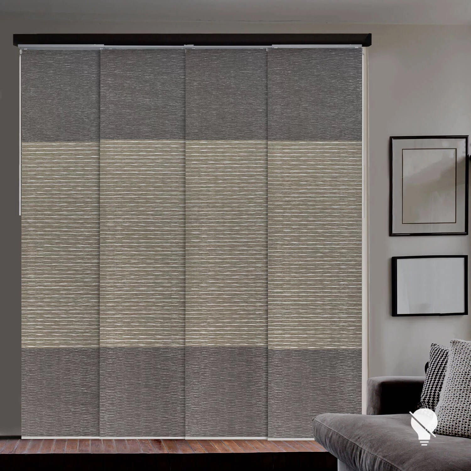 Adjustable Sliding Panel Track Blind 45.8"-86" W x 96" H Vertical Blinds 99% Blackout R838