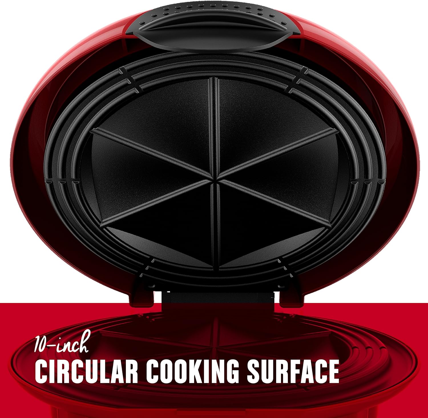 Red Electric Quesadilla Maker 10 Inch V884828
