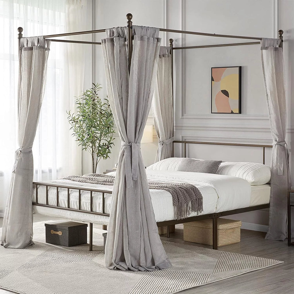 Queen Bronze Metal Canopy Bed Frame N6367