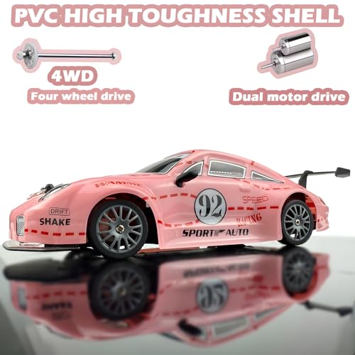 1:24 Scale 4WD RC Drift Car with LED Lights and Drifting Tires P52876