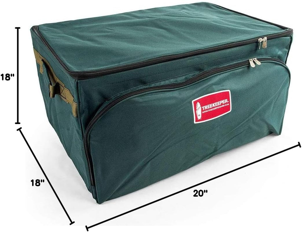 Green Christmas Ornament Storage Box with Dividers, Holds 72 Ornaments up to 4 Inches R26426