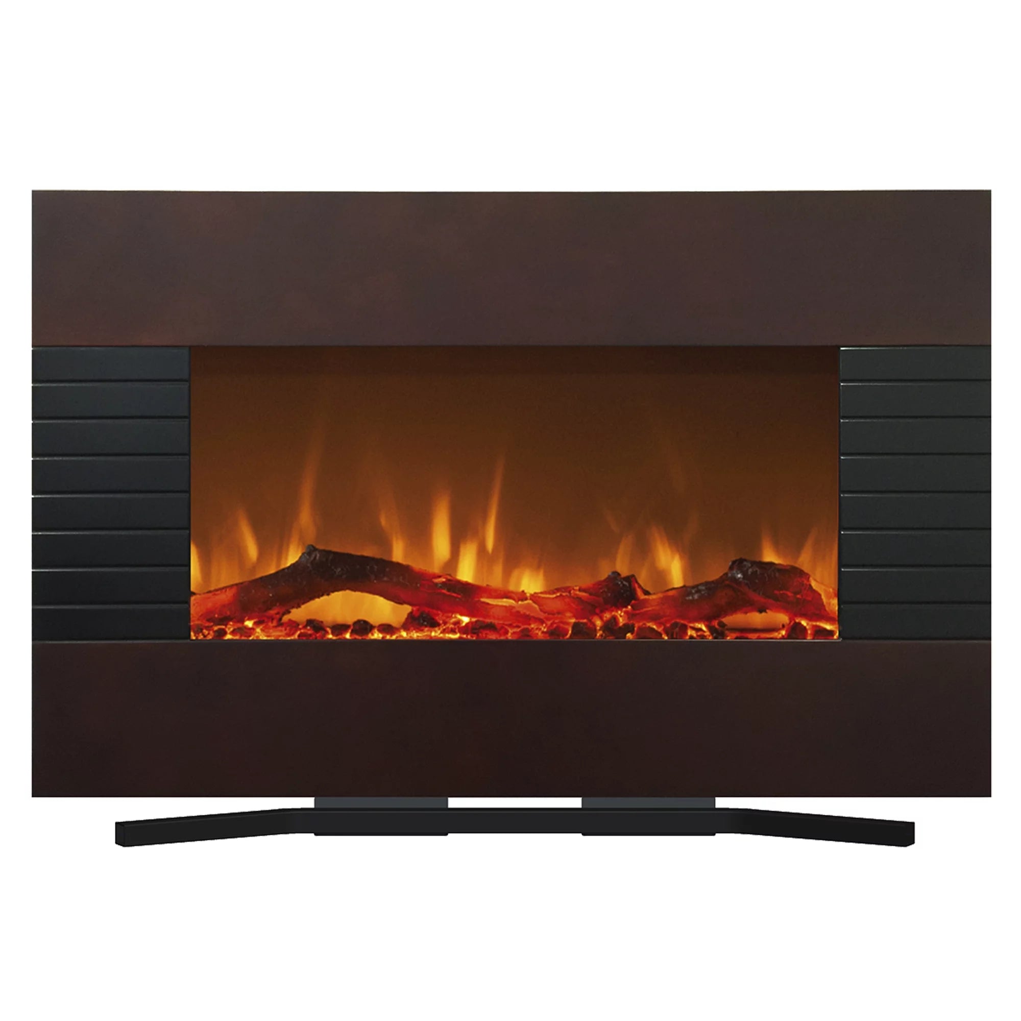 36" Mahogany Electric Fireplace with Wall Mount & Floor Stand B9839