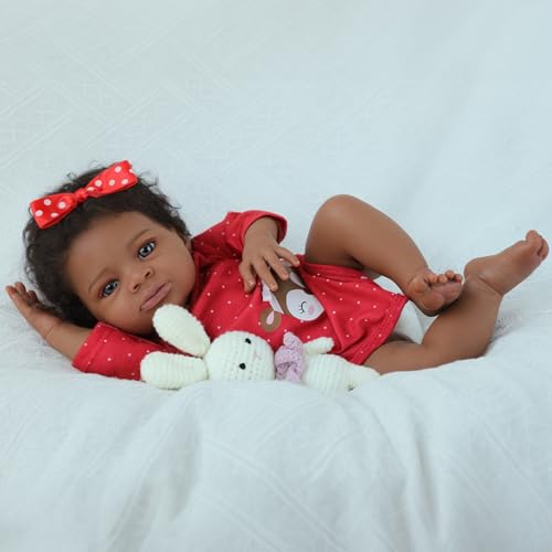 20 Inch African American Realistic Newborn Girl Doll Q625