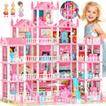 5-Story Doll House with 19 Rooms, Lights, Dolls, and Furniture A1979