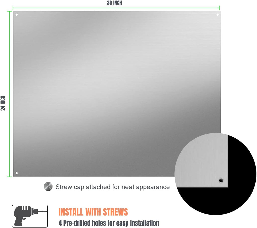 24" x 30" Stainless Steel Stove Backsplash U962591