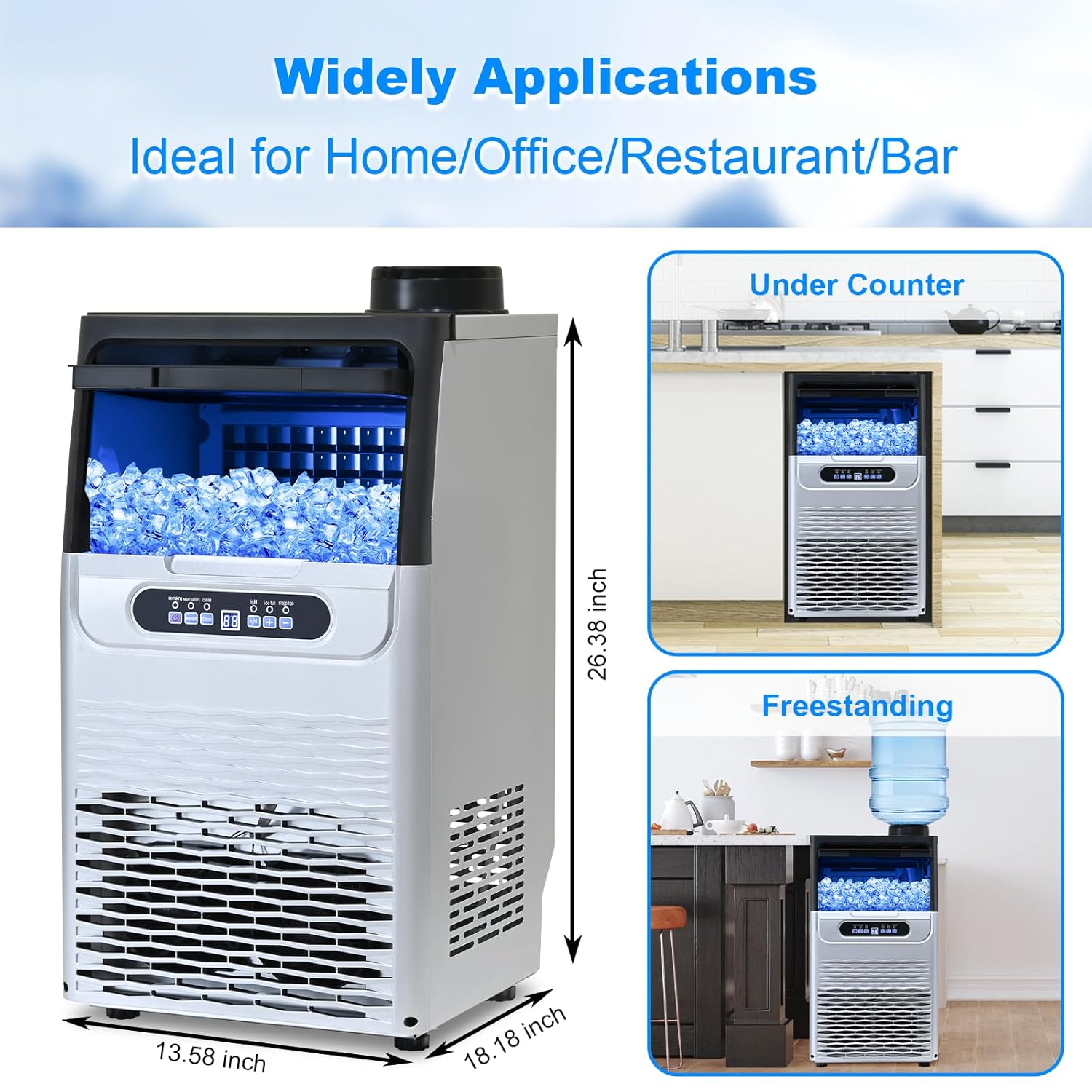100Lbs/24H Ice Maker Machine with 20lbs Storage A529