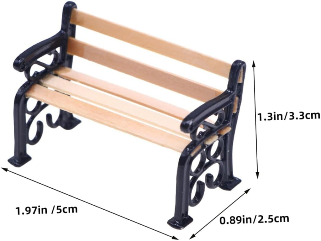 3pcs Mini Park Bench Doll Furniture Miniature Garden Decor K226752