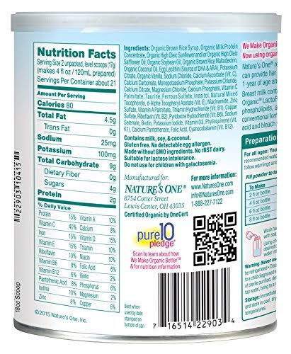 12.7oz 6 Pack Organic Toddler Formula T280
