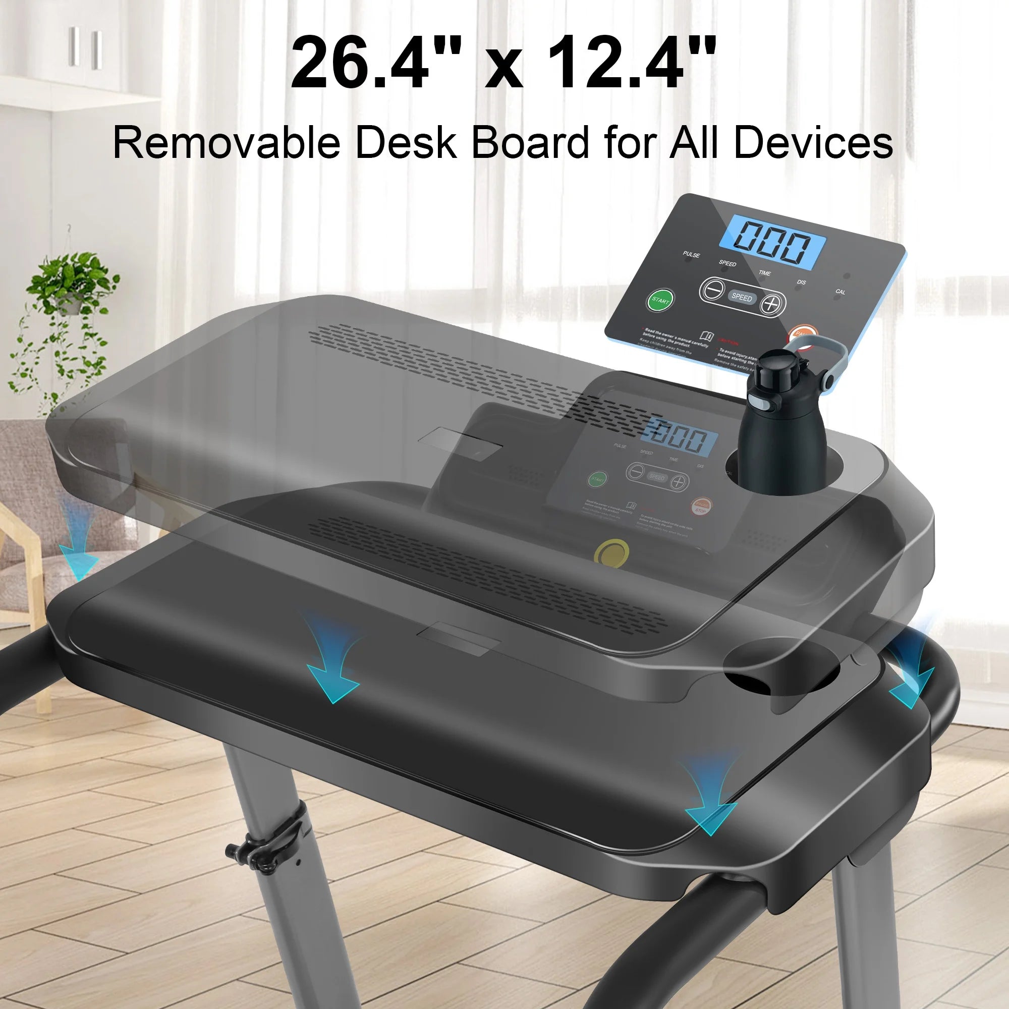 2.5 HP Portable Folding Treadmill with Incline（Gray） G64473