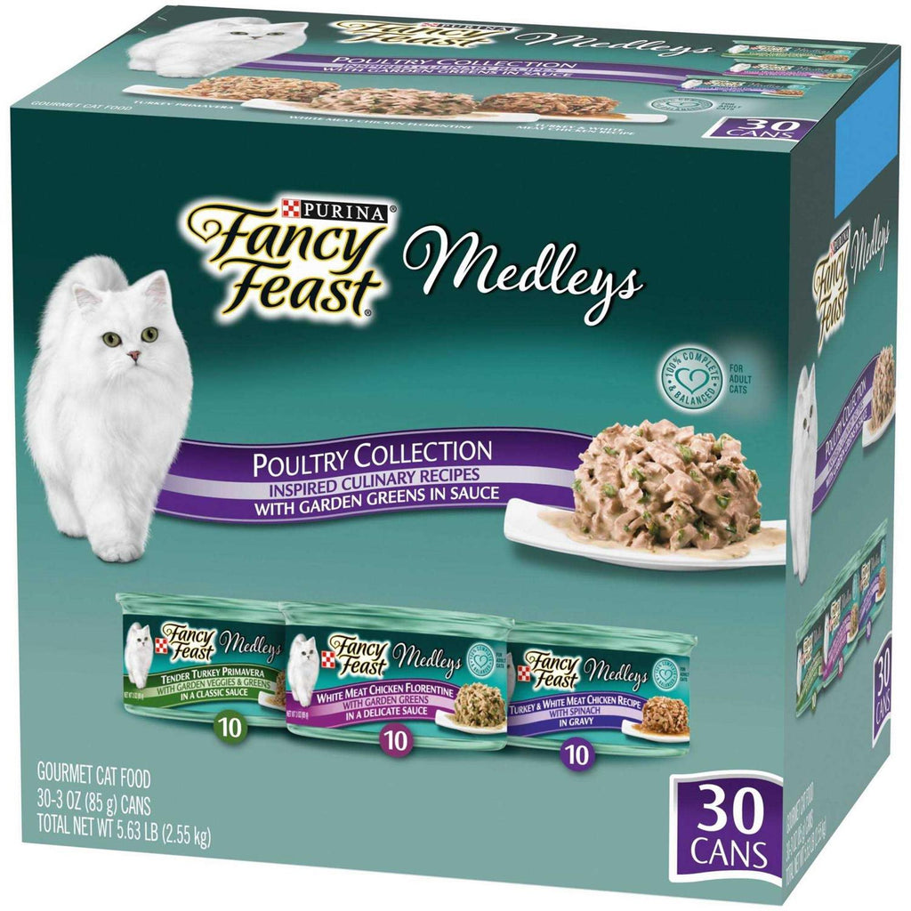 Wet Cat Food Variety Pack Poultry Collection with Garden Greens in Sauce N321361