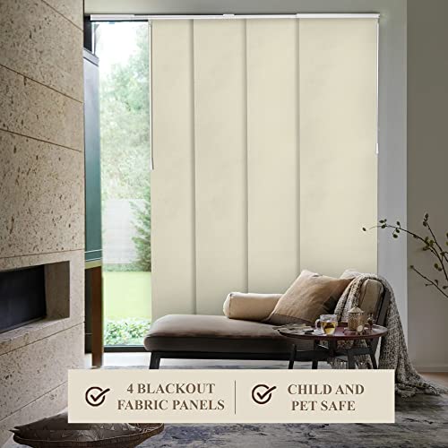 Blackout Fabric Sliding Door Blinds, W:46-86 x H: Up to-96 inches M501263