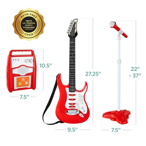 Blue Kids Electric Musical Guitar Play Set with Microphone and Amp X262