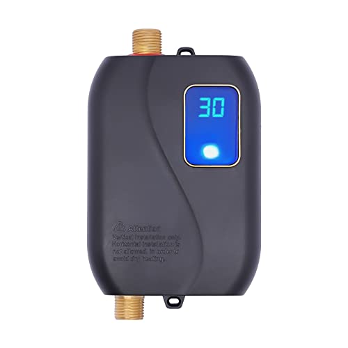 Small Electric Tankless Water Heater 110v 3000w On-Demand Instant Hot Water Heater 4.6x2.8x6.3in IPX4 Waterproof R602