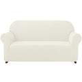 Ivory Stretch Couch Cover Set 1 Piece Sofa Slipcover with Cushion Cover for 2 Cushion Loveseat C216