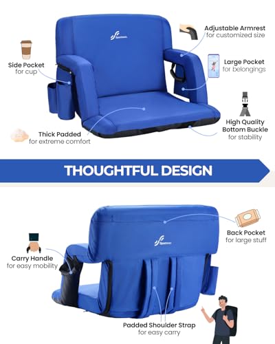 Padded Stadium Chair with Back Support and Armrests L21562