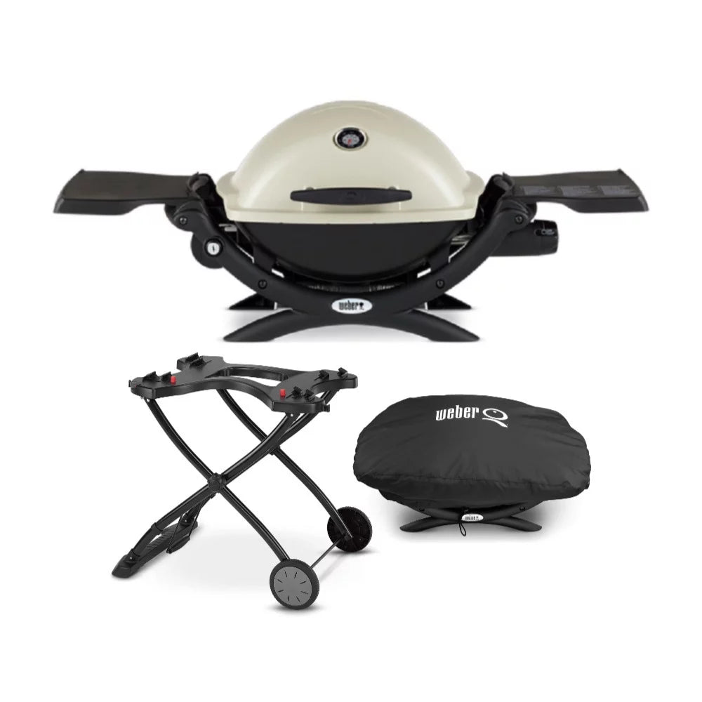 Gas Grill with Portable Cart and Grill Cover X64376
