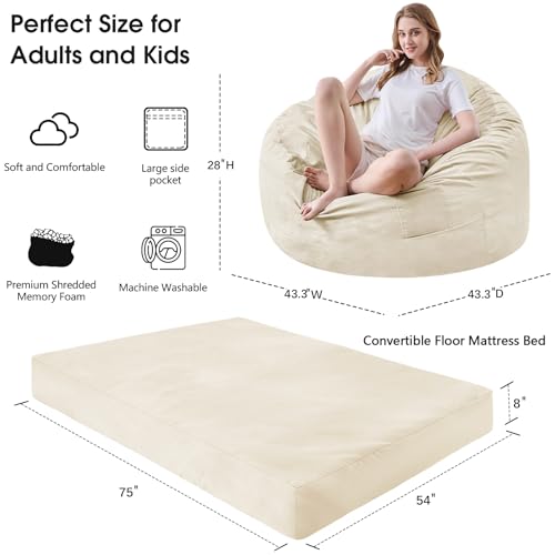 Charcoal Bean Bag Chair with Micro Fiber Cover W42744