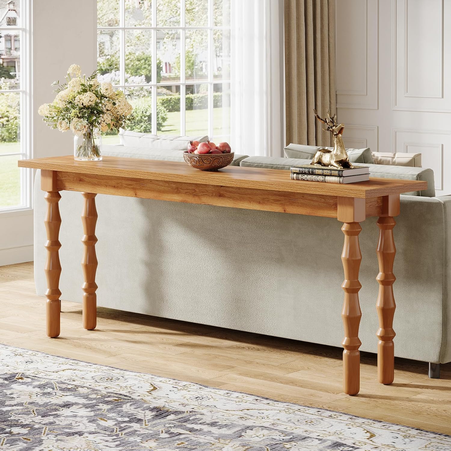 70.9-Inch Extra Long Console Table with Solid Wood Legs P722