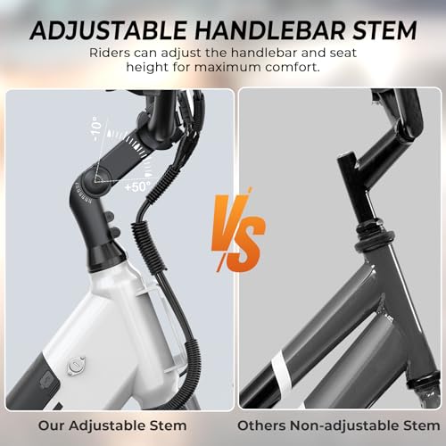 26" Step-Thru Electric Bike with 48V Removable Battery J85595