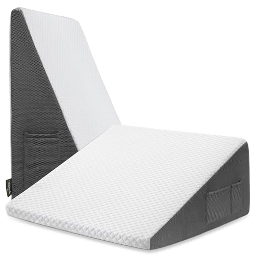 12" Cooling Memory Foam Triangle Incline Wedge Pillow D336