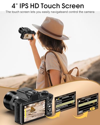 80MP Digital Camera with 4.0" Touch Screen, 18X Digital Zoom, 32GB Card D59133