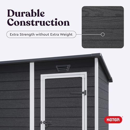 Black and White 4x6 Resin Outdoor Storage Shed K7214