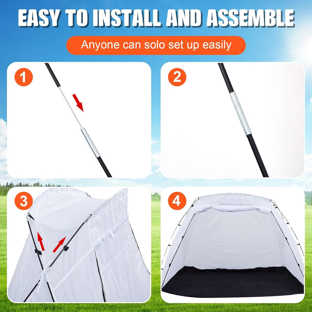 White 8.5 x 6 x 5.5 ft Portable Paint Booth Spray Paint Tent I4577
