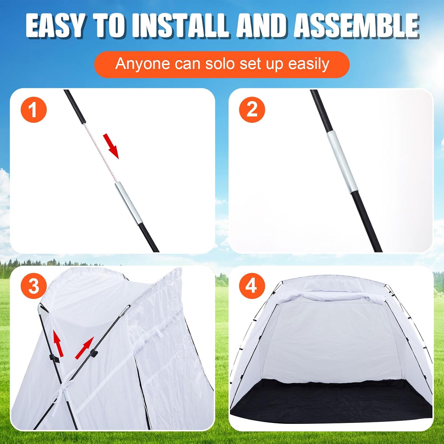 White 8.5 x 6 x 5.5 ft Portable Paint Booth Spray Paint Tent I4577
