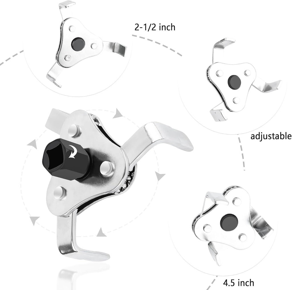 3 Jaw 2 Way Adjustable Oil Filter Wrench Tool C898045