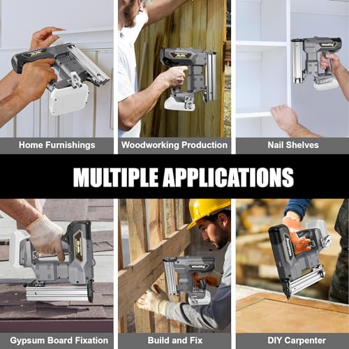 Cordless 18GA Brad Nailer, 18 Gauge Nail Gun, Brushless, 2 Mode, 5/8 to 1-1/4 Inch, Tool Only D90964