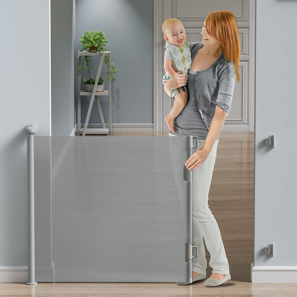 Gray Retractable Baby Gate 33" x 71" G214822