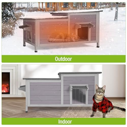 Large Space Insulated Weatherproof Outdoor Cat House O314041