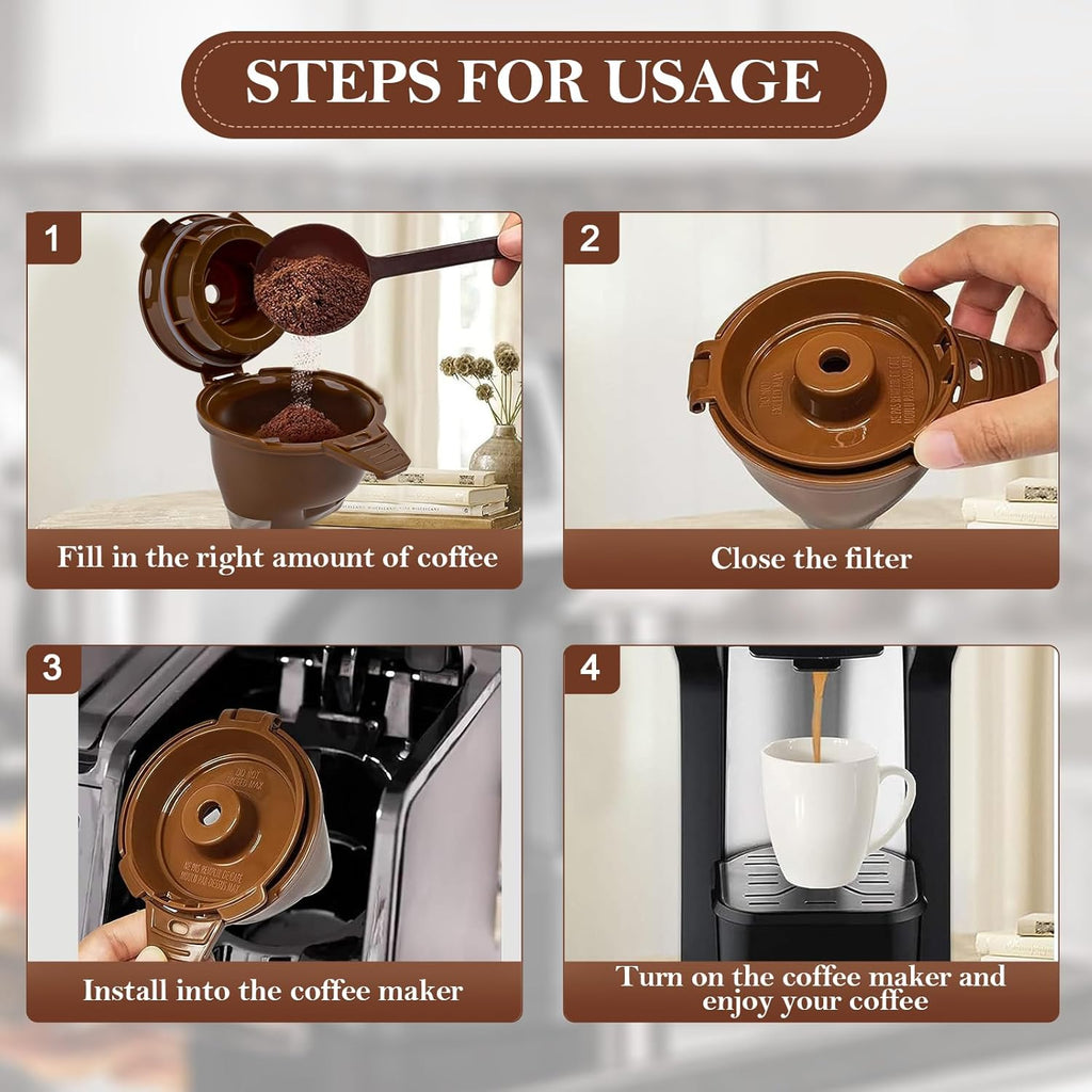 Single Serve Ground Coffee Brew Basket Reusable Coffee Filter Brown (2 Pack) W273123