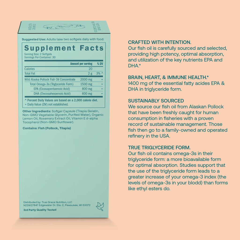 Omega-3 Fish Oil 2000 mg Supplement EPA + DHA - 120 Softgels K464