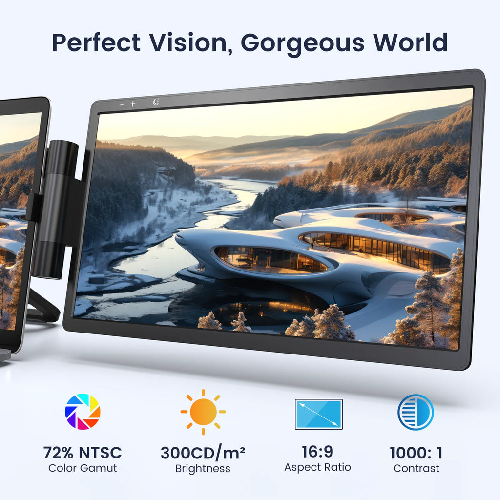 Triple Portable Monitor for Laptop 12inch Dual Screen 1080P L103023