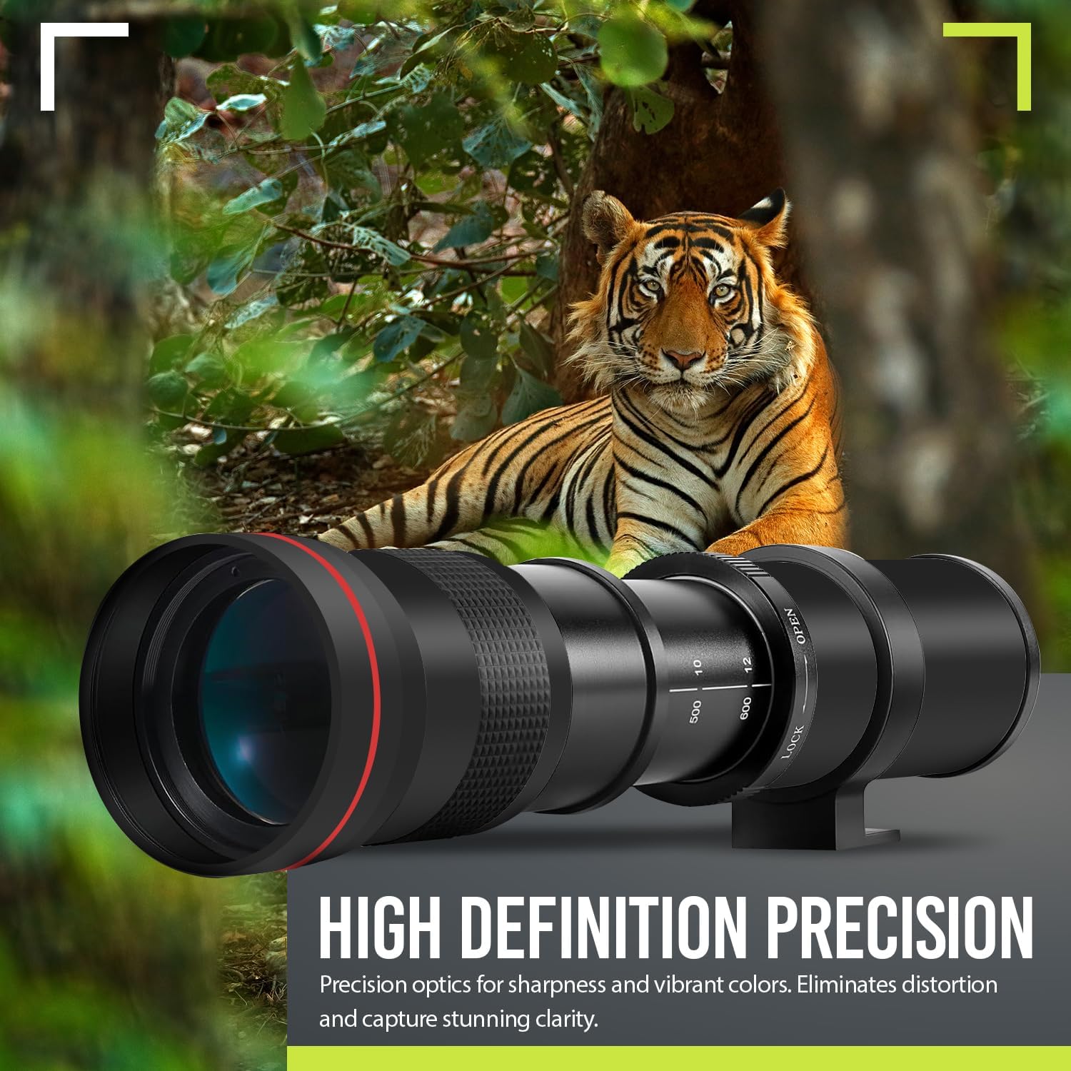 High-Power 420-1600mm f/8.3 Manual Telephoto Zoom Lens D465