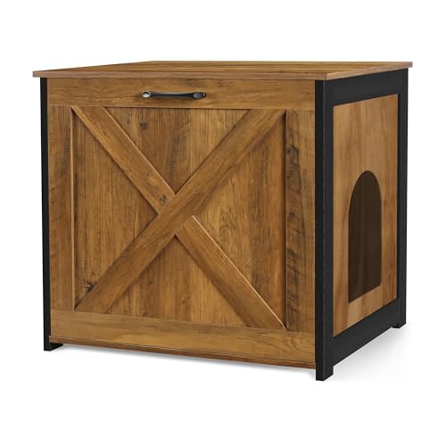 Dark Gray Cat Litter Box Enclosure Cabinet T156
