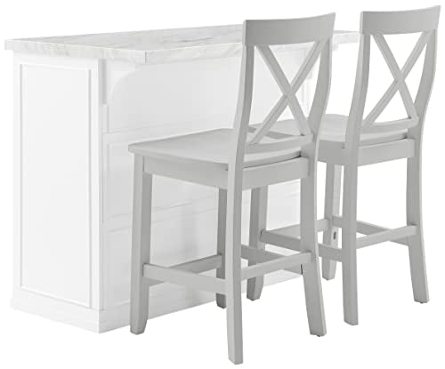 White Faux Marble Top Kitchen Island W448747