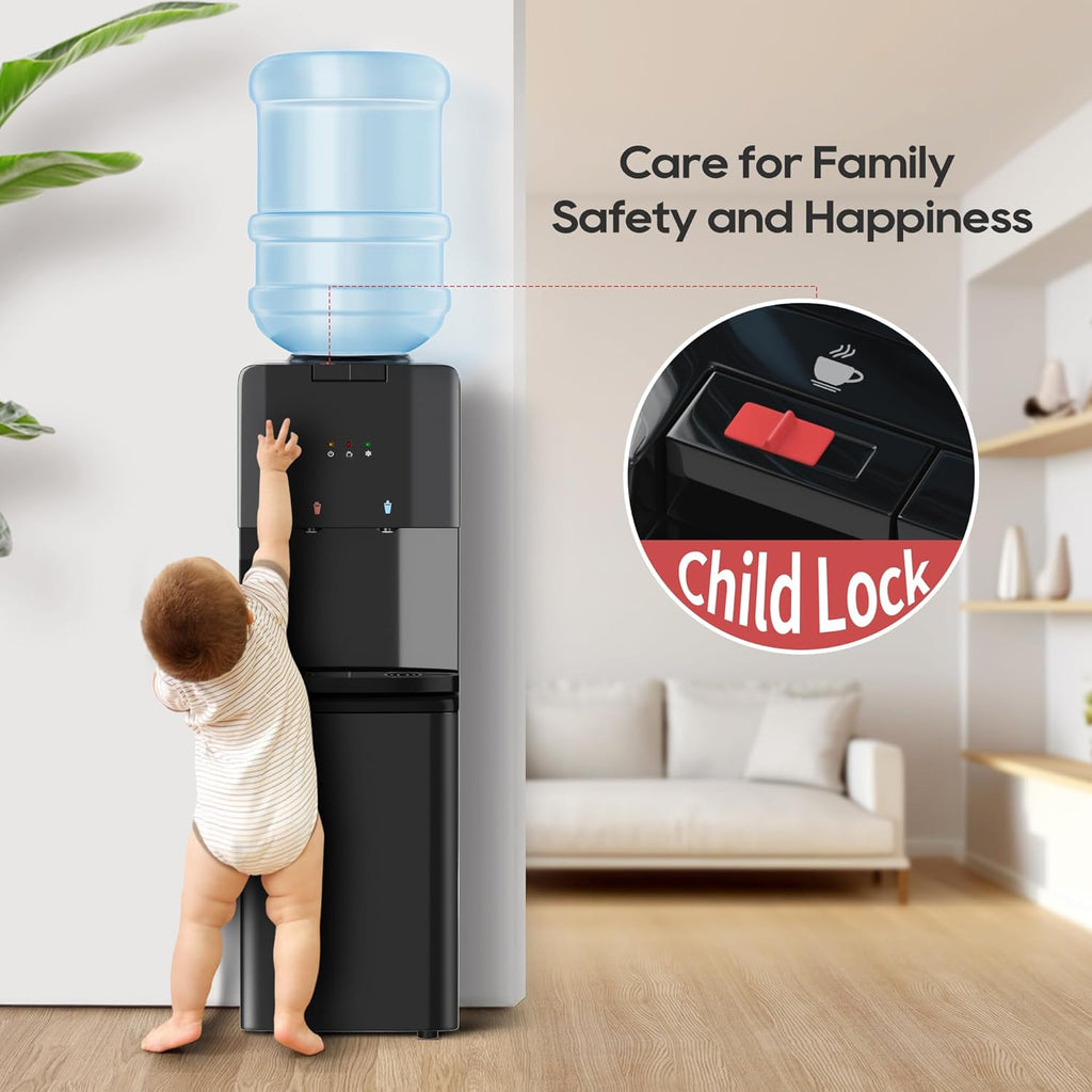 3 Temperatures Top Loading Water Dispenser with Storage Cabinet N28966