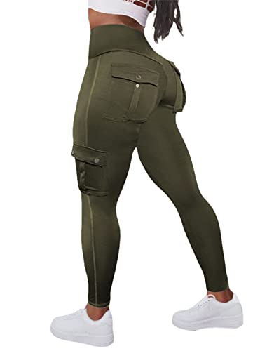 Butt Lifting Leggings with Flap Pockets Cargo Leggings G3682