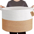 Large Woven Cotton Rope Blanket Basket T674